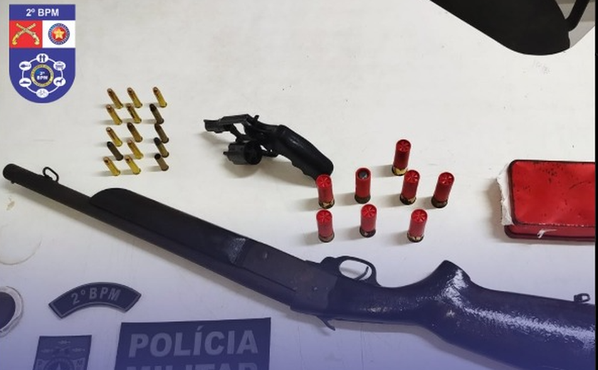Polícia Militar apreende armas ilegais e prende dois homens em Santana do Mundaú