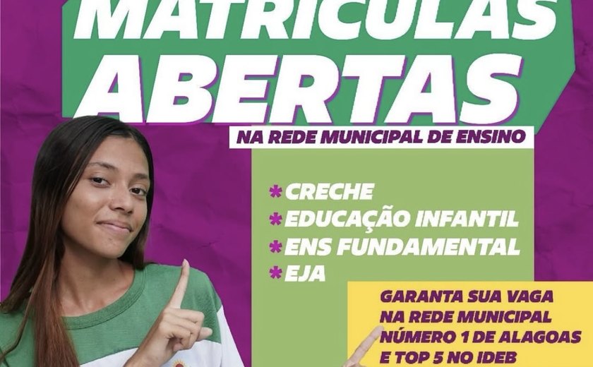 Rede Municipal de Educação de União dos Palmares abre matrículas para o ano letivo de 2025