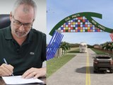 Prefeito Maurício Holanda Assina Ordem de Serviço do novo portal de entrada da cidade de Chã Preta