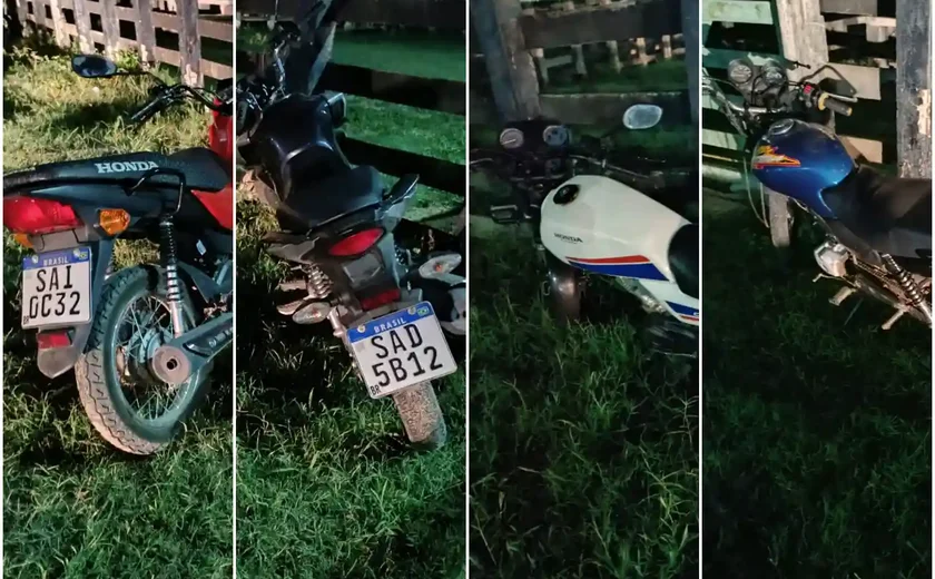 Quatro motos abandonadas são recuperadas em União dos Palmares pela Polícia Civil