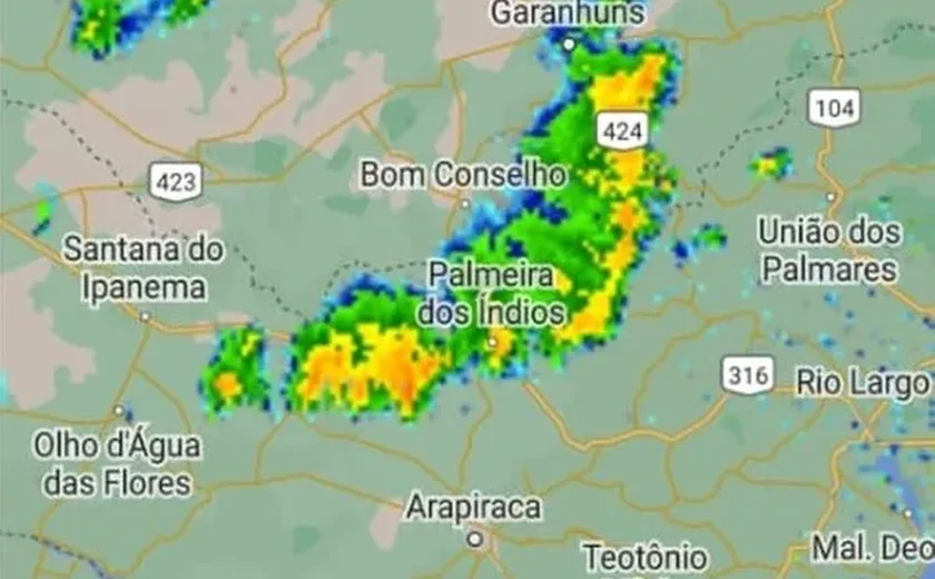 Zona da Mata e Agreste recebem alerta de chuvas com rajadas de ventos, raios e granizo