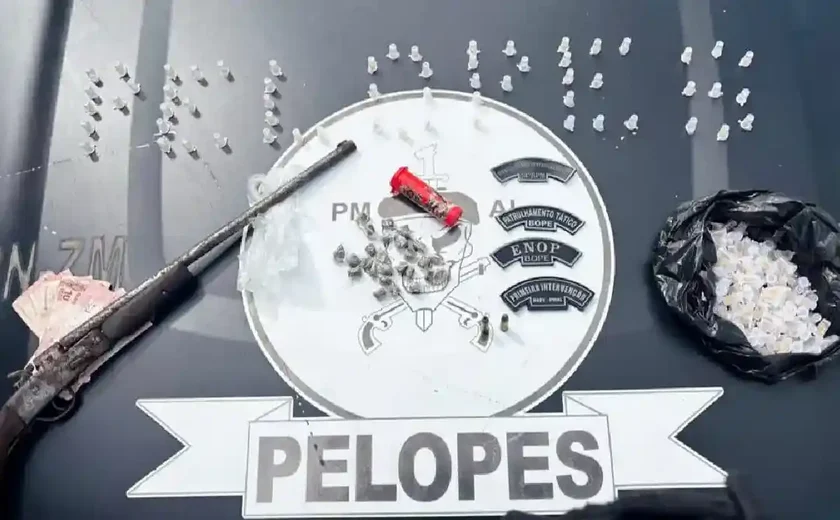 Pelopes prende homem com drogas, arma e munição em União dos Palmares