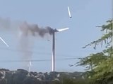 Incêndio atinge torre eólica em Aracati, no Ceará