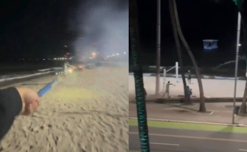 'Guerra de rojões': jovens são flagrados fazendo duelo com fogos de artifício