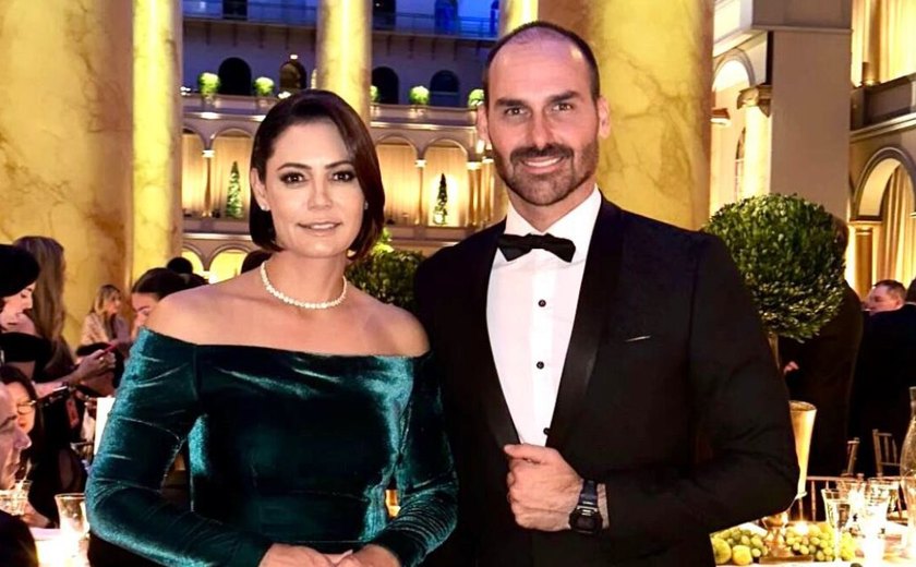 Michelle e Eduardo Bolsonaro não puderam entrar no Capitólio na posse de Trump