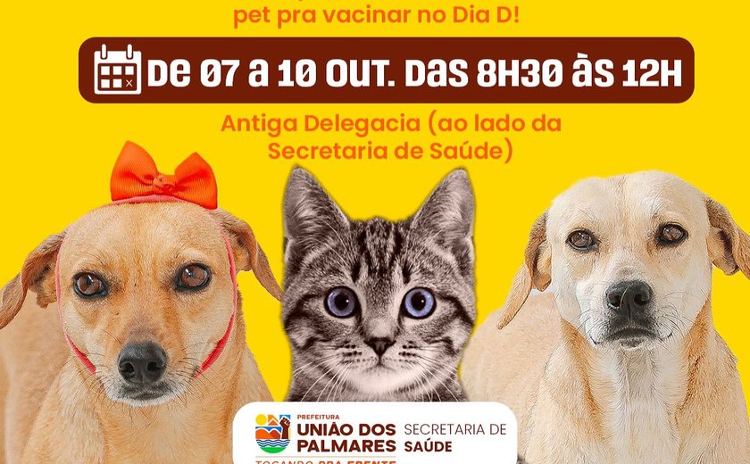 Prefeitura de União dos Palmares inicia nova etapa da vacinação antirrábica