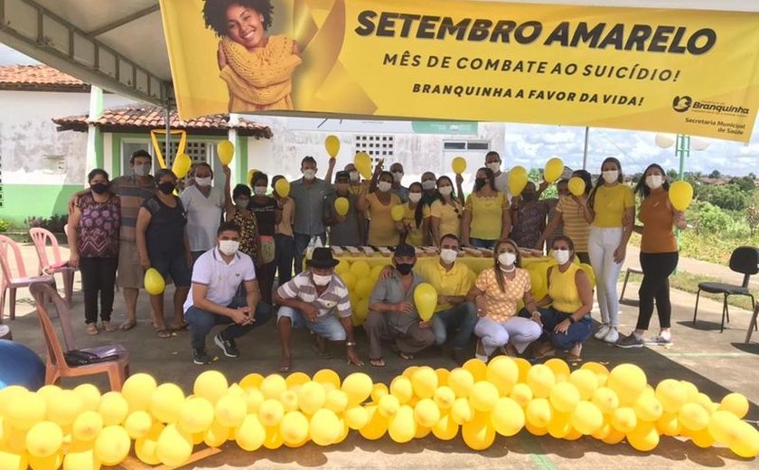 Branquinha a favor da vida: Saúde municipal realiza ação em alusão ao setembro amarelo