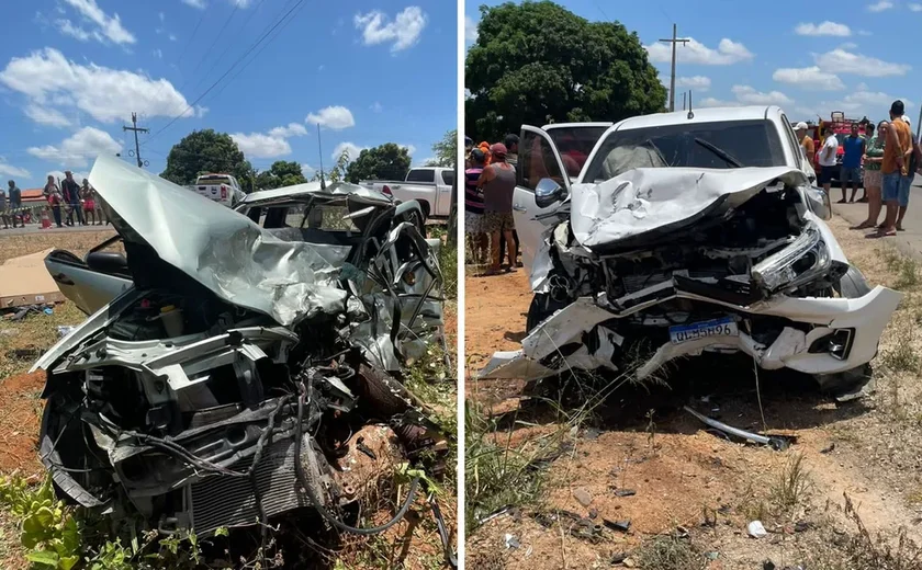 Dois adultos e uma criança de 3 anos morrem em acidente entre carros em Arapiraca