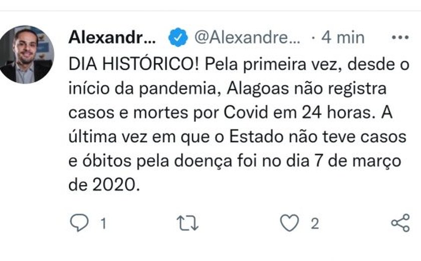 DIA HISTÓRICO: Pela 1ª vez em 24 horas, Alagoas não registra novos casos e óbitos por Covid-19