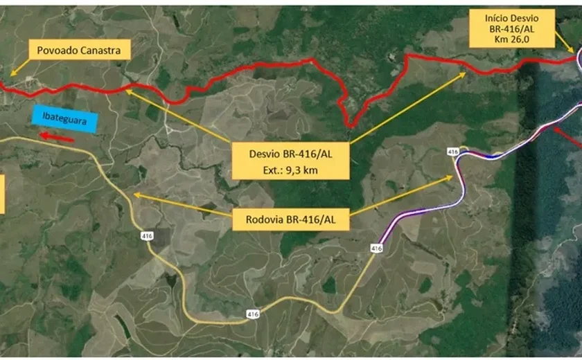 Trecho da BR - 416 que liga Ibateguara a Colônia Leopoldina terá obras retomadas amanhã (21)