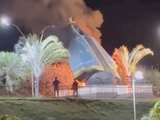 Monumento de Nossa Senhora Aparecida de 10 metros é incendiado em Nerópolis (GO)
