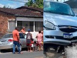 Motorista perde controle e bate veículo em calçada de residência em União dos Palmares