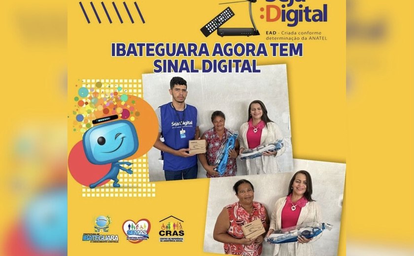 Prefeitura de Ibateguara entrega kits com conversor e antena digital