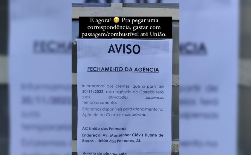 Agência dos Correios de Santana do Mundaú será fechada temporariamente