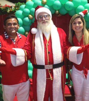 População de Novo Lino vive momento mágico com abertura do Natal Luz e chegada do Papai Noel