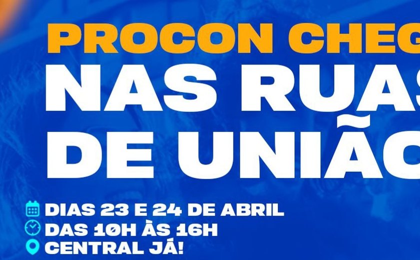 Em parceria com a Prefeitura de União dos Palmares, nesta quinta e sexta o Procon na Rua chega ao município com negociação de dívidas, serviços gratuitos e defesa do consumidor