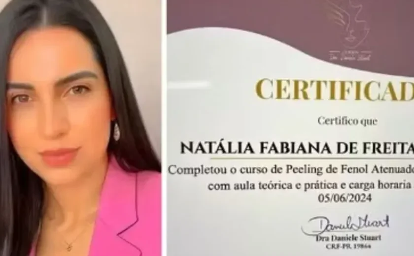 Peeling de fenol: influencer concluiu curso 42 h após morte de paciente