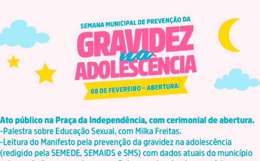 Prefeitura de Palmeira promove semana municipal de Prevenção à Gravidez na Adolescência