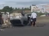Carro capota após colisão com caminhão na AL-110, em Arapiraca
