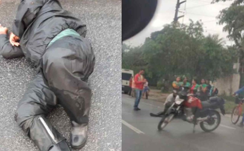 Motociclista fica ferido em acidente envolvendo moto e van em Rio Largo