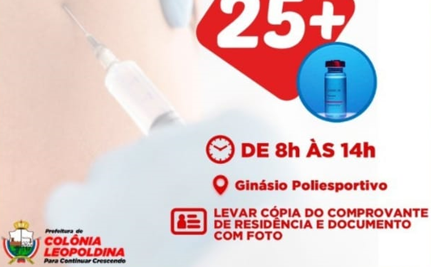 Colônia Leopoldina inicia a vacinação de 25+