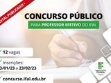 Ifal divulga novo concurso público de provas e títulos para professor efetivo