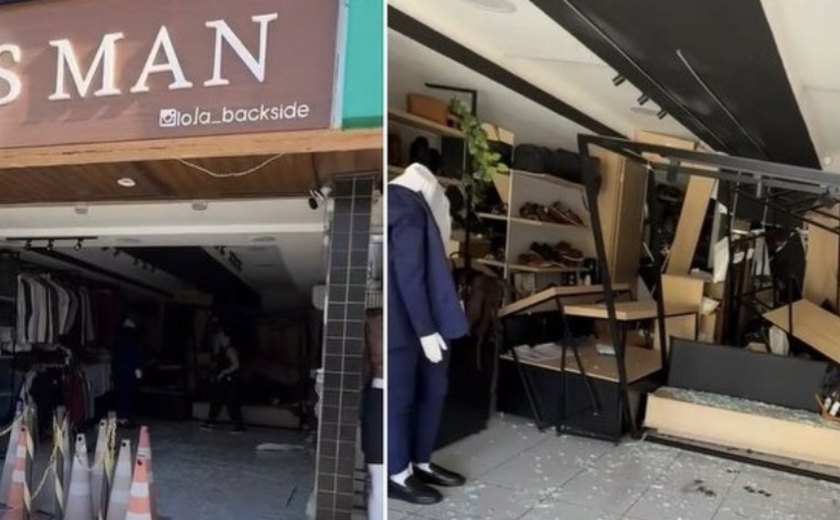 Carro invade loja de roupas na Mangabeiras; PM diz não ter localizado veículo
