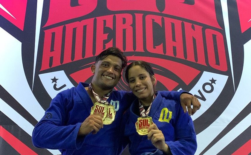 Isabella Souza e Lucas Chicuta, atletas palmarinos, se tornam campeões sul americanos de jiu-jitsu