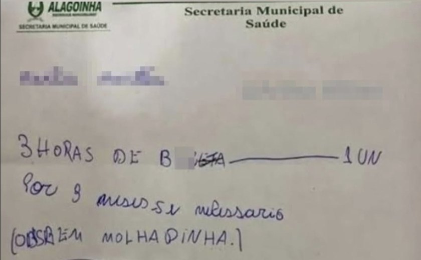 '3h de buc3ta': Secretaria de Saúde investiga receita médica suspeita que viralizou