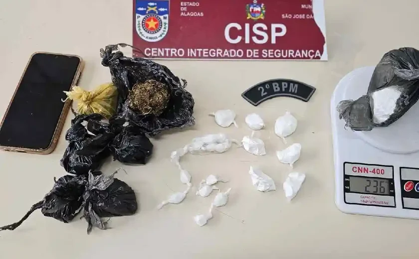 Homem é preso por tráfico de drogas em São José da Laje após denúncia anônima