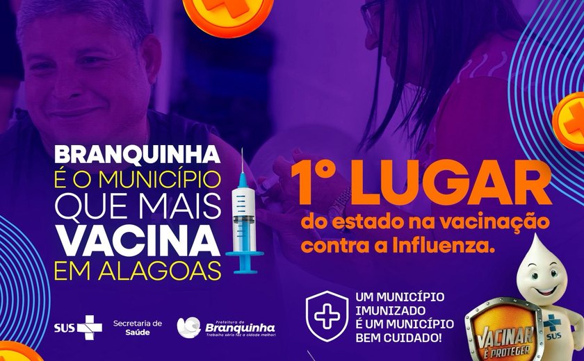 Branquinha é o município que mais vacina contra a Influenza em Alagoas