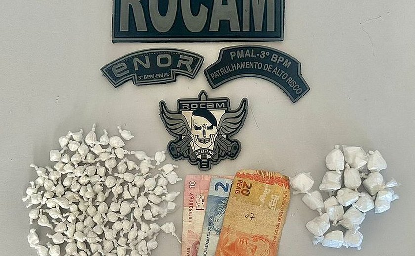 Suspeito preso com papelotes de cocaína diz que lucrava R$ 500 por dia com venda da droga