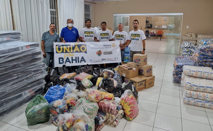 Caravana de doações chega à Bahia e são entregues pelos voluntários do Rotary Club de União dos Palmares