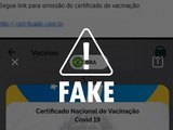 É fake! Ministério da Saúde não envia certificado de vacinação contra Ccovid-19 por e-mail