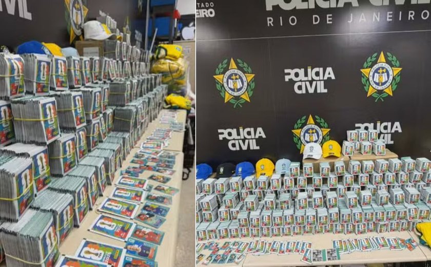 Polícia apreende 200 mil figurinhas falsas do álbum da Copa do Mundo no Rio de Janeiro