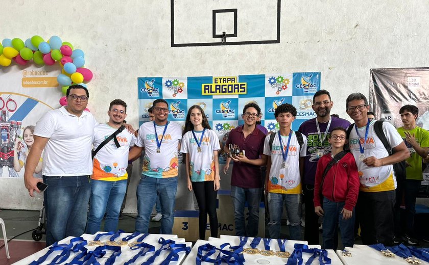 Alunos da rede municipal de Branquinha são premiados na etapa regional da Olimpíada Brasileira de Robótica