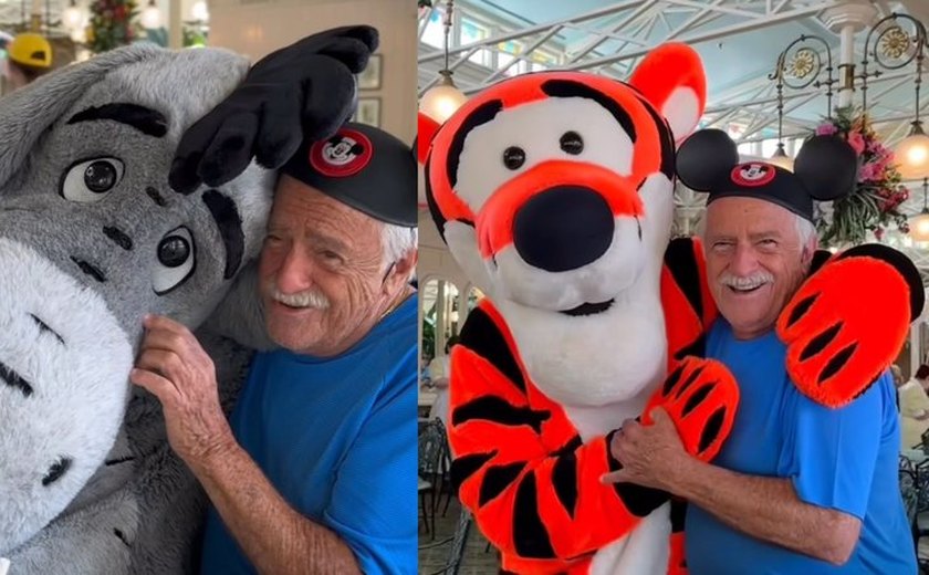 Aos 90 anos, Ary Fontoura realiza sonho de viajar para Disney: 'Alegria!”