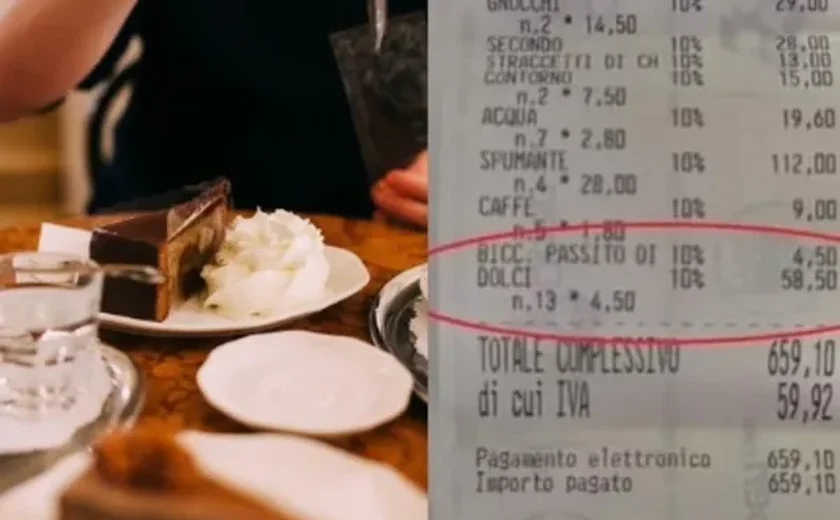 Mulher se choca ao ver que restaurante cobrou R$ 360 para cortar bolo