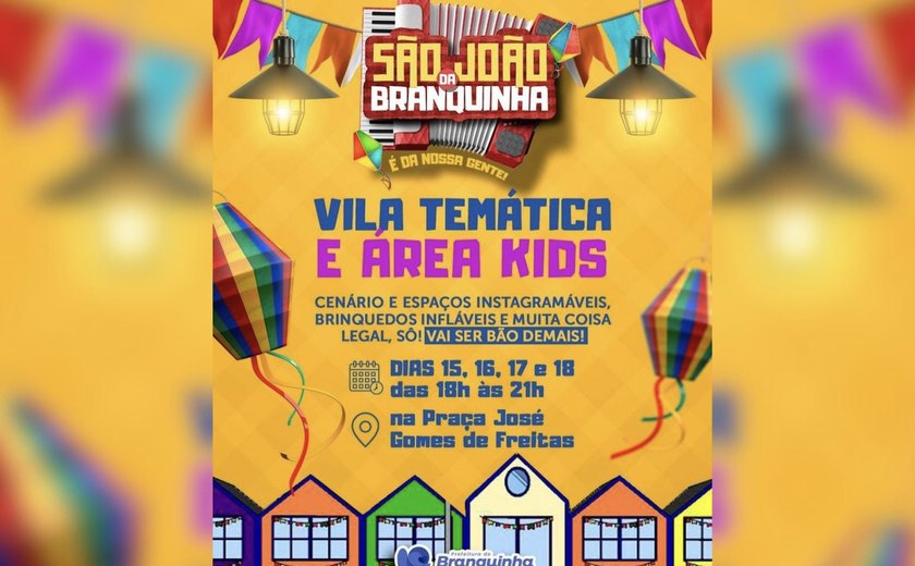 Além dos shows, Prefeitura da Branquinha investe em Vila temática de São João e brinquedos para as crianças