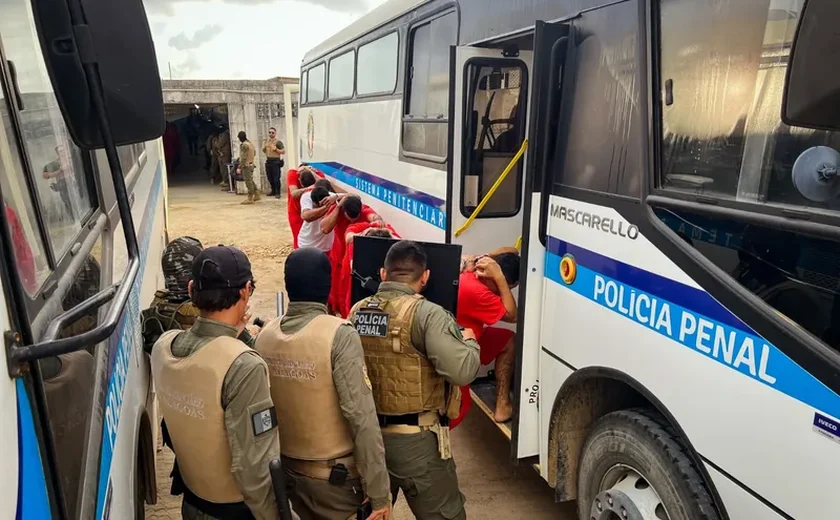 Policia Penal transfere mais de 600 presos para novo presídio em Maceió