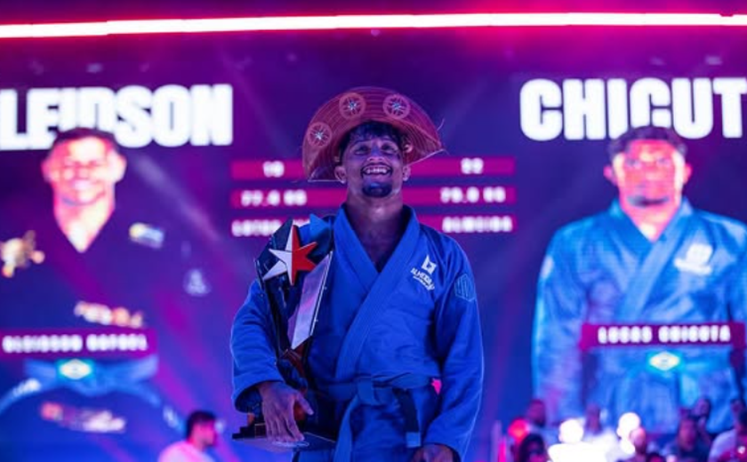 Atleta palmarino de Jiu-Jitsu, Lucas Chicuta, é campeão de luta de abertura em BJJ STARS