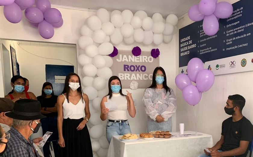 Saúde de Santana do Mundaú promoveu ações em alusão ao Janeiro Branco e Roxo