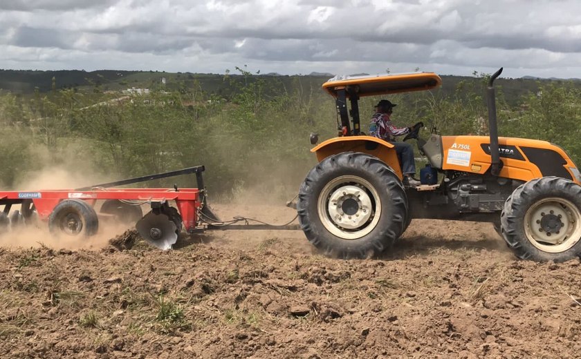 Apoio ao produtor: agricultura de Branquinha realiza serviços de preparação de solo para plantio