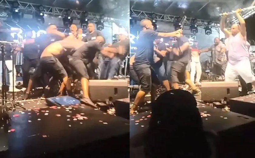 Discussão entre bandas termina com briga generalizada em cima de palco