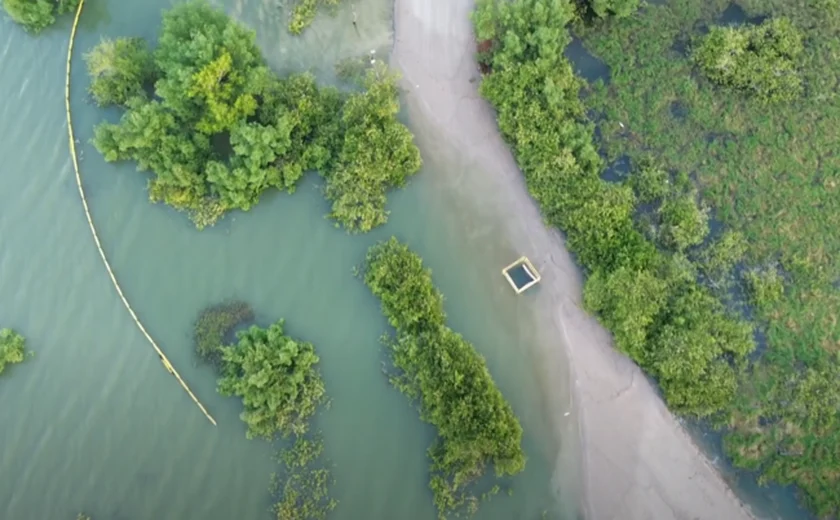Afundamento chega a 1,92 m; imagens de drone mostram lagoa avançando sobre a mina