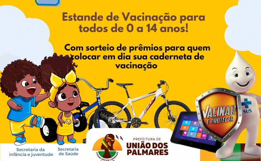 Prefeitura de União dos Palmares fará festa das crianças com incentivo à vacinação