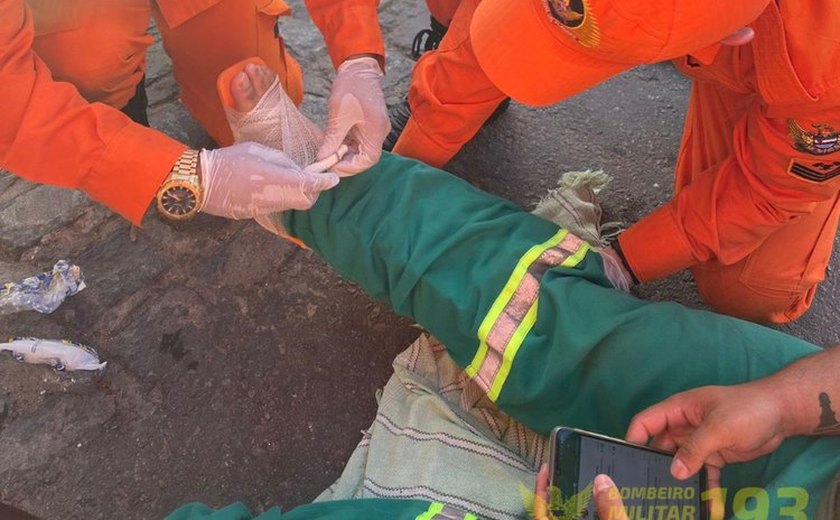 Homem fica ferido após sofrer descarga elétrica e cair de poste em Santana do Ipanema