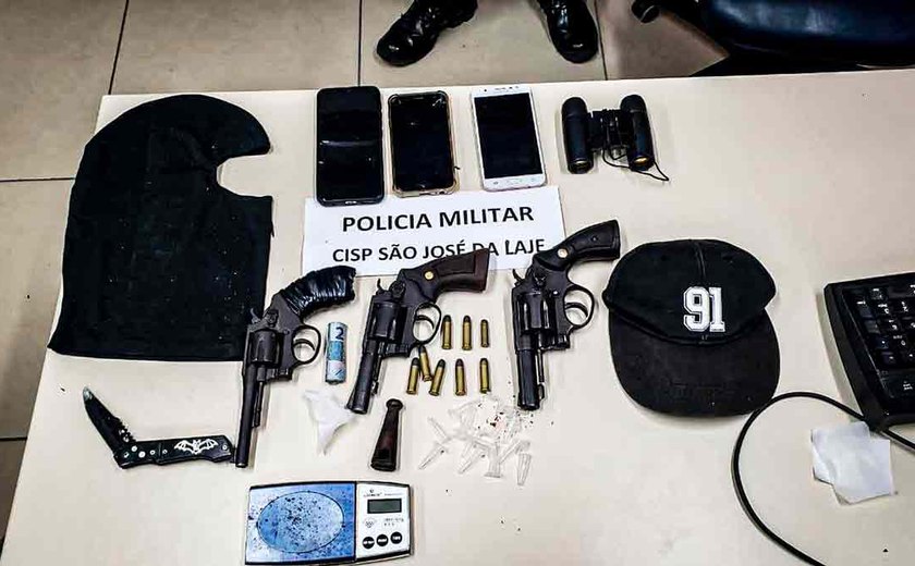 Três suspeitos de homicídio e tráfico são presos em São José da Laje
