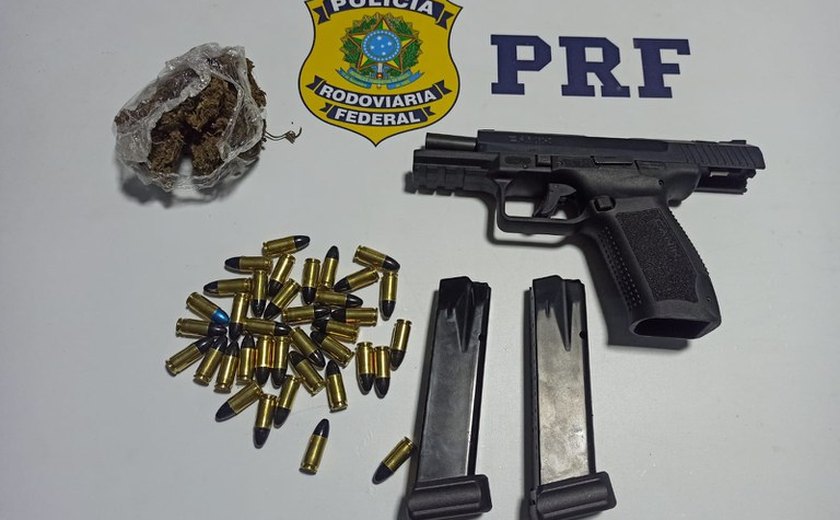 PRF prende homem por posse ilegal de arma e droga em Rio Largo