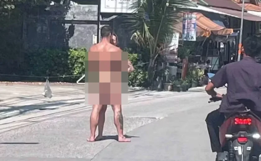 Casal é preso por nudez pública após se abraçar pelado em rua da Tailândia